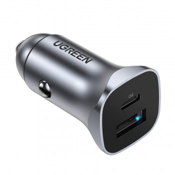 Car charger Ugreen CD130 USB-C/USB-A 30W gray