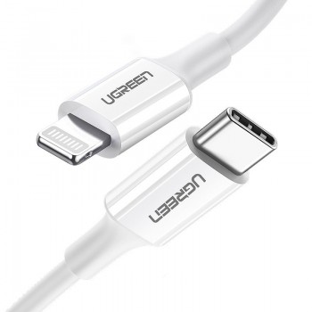 USB kabelis Ugreen US171 MFi USB-C to Lightning 3A 1.0m balts