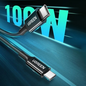 USB kabelis Ugreen US300 USB-C to USB-C 5A 100W 1.0m balts