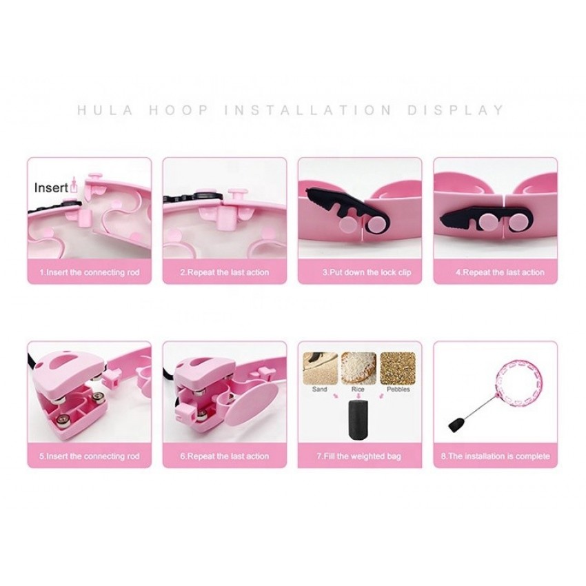 Masseeriv hularõngas Smart Hula Hoop HHP008 roosa
