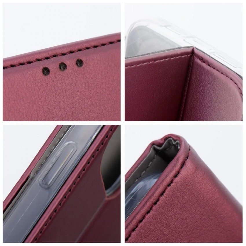 Maciņš Smart Magnetic Xiaomi Redmi 12/Redmi Note 12R/Poco M6 Pro 5G bordo