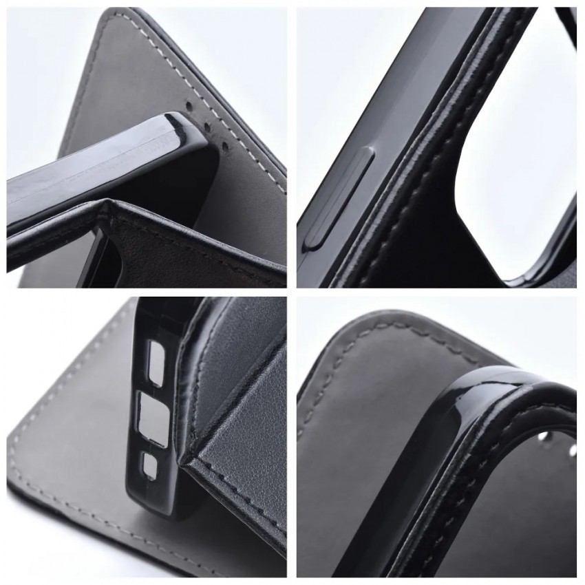 Maciņš Smart Magnetic Xiaomi Redmi 12/Redmi Note 12R/Poco M6 Pro 5G melns