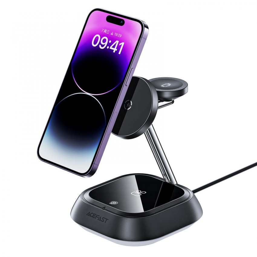 Wireless charger Acefast E16 3-in-1 15W black