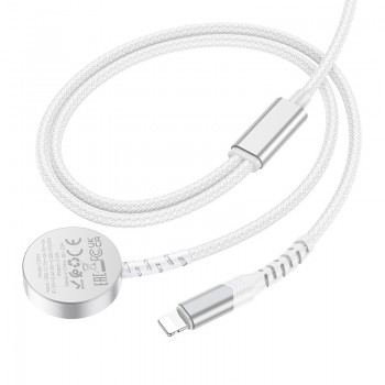 Laadimisjuhe Hoco CW54 2in1 USB-C to Lightning/Apple Watch 1.2m valge