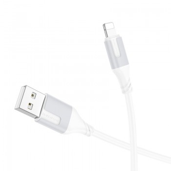 USB kabelis Borofone BX101 USB-A to Lightning 1.0m balts