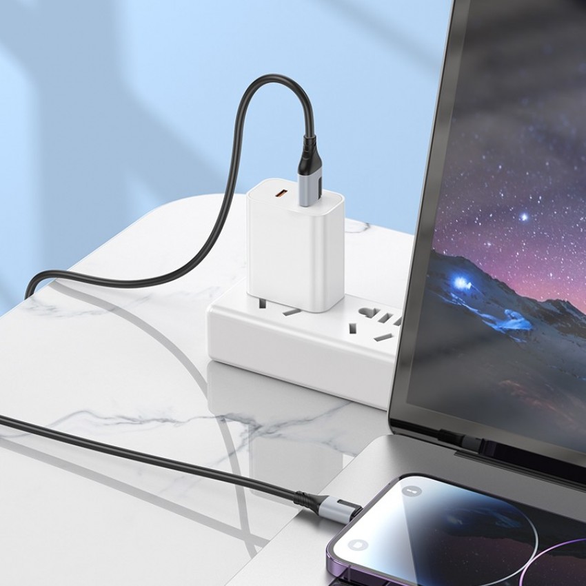 USB cable Borofone BX101 USB-A to Lightning 1.0m white