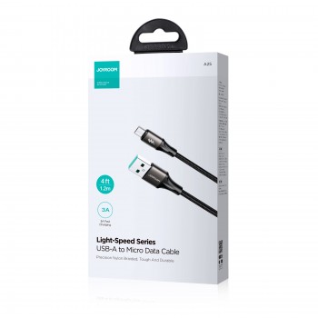 USB kabelis Joyroom SA25-AM3 USB to MicroUSB 3A 2.0m melns
