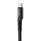 USB kabelis Baseus Fish eye Spring Lightning 2.0A 1m melns CALSR-01
