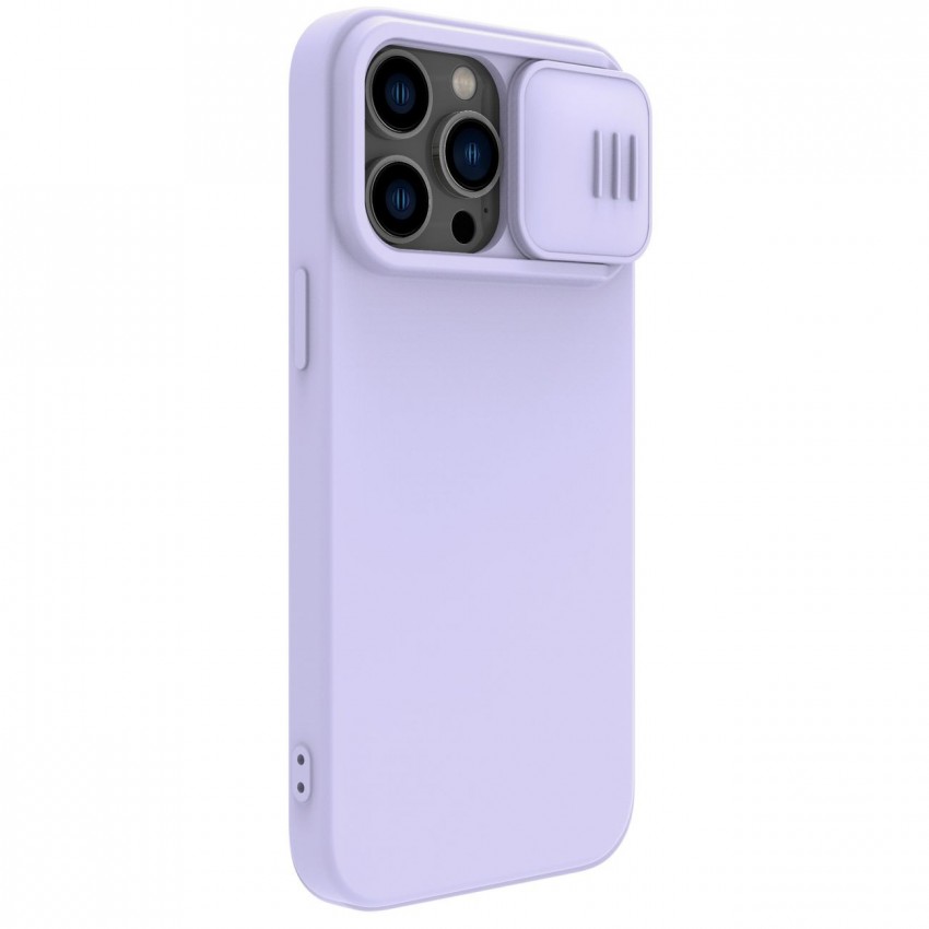 Maciņš Nillkin CamShield Silky Silicone Apple iPhone 15 Plus gaiši violets