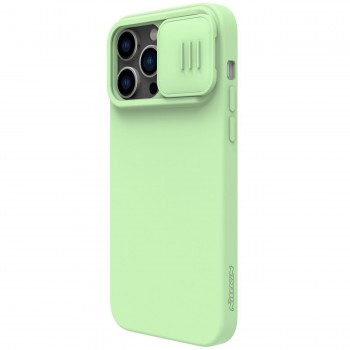 Maciņš Nillkin CamShield Silky Silicone Apple iPhone 15 gaiši zaļš