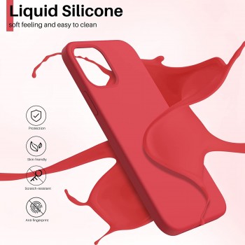 Maciņš Liquid Silicone 1.5mm Apple iPhone 13 Pro Max sarkans