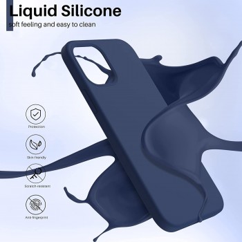 Telefoniümbris Liquid Silicone 1.5mm Apple iPhone 12 mini tumesinine