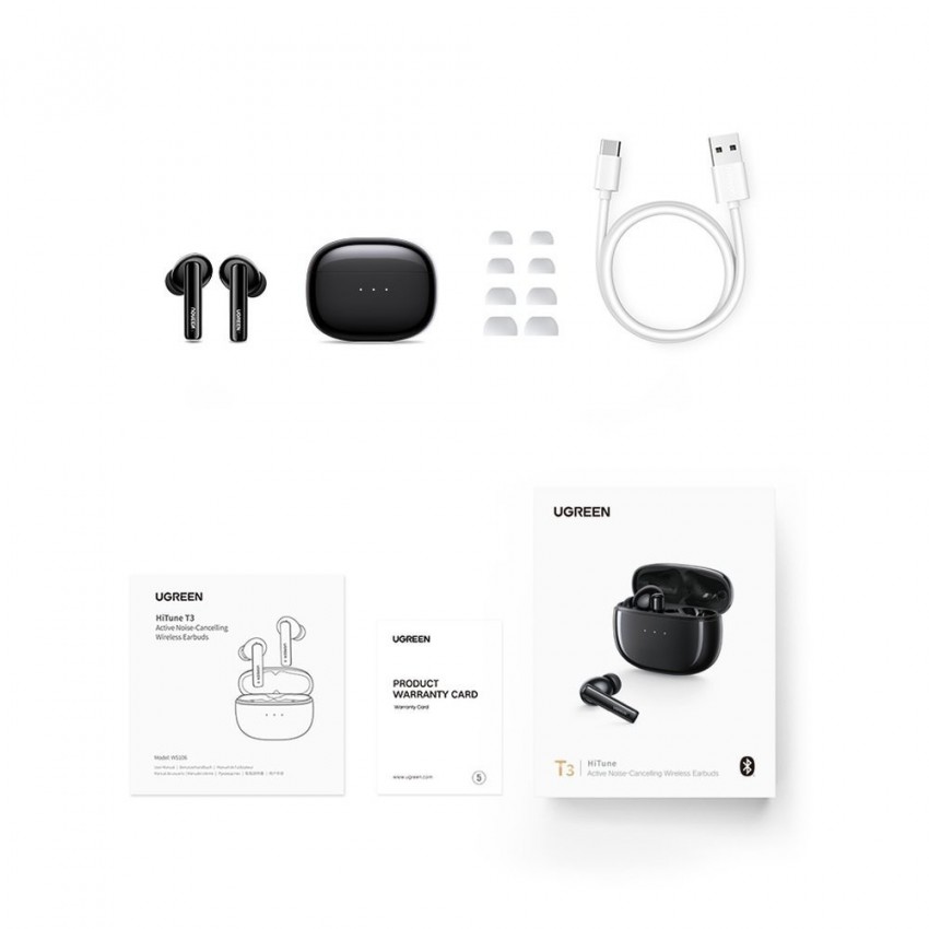 Juhtmeta kõrvaklapid Ugreen WS106 HiTune T3 Active Noise-Cancelling Earbuds must