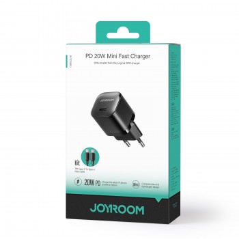Lādētājs Joyroom JR-TCF02 USB-C PD20W + USB-C 1.0m cable melns