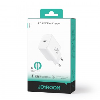 Charger Joyroom JR-TCF06 USB-C PD20W + USB-C to USB-C 1.0m cable white