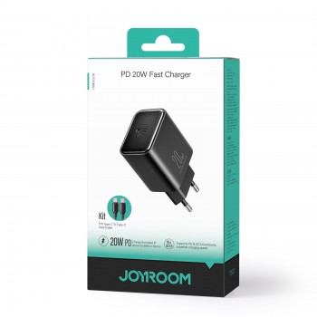 Laadija Joyroom JR-TCF06 USB-C PD20W + USB-C to USB-C 1.0m cable must