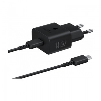 Lādētājs Samsung EP-T2510XBEGEU 25W + USB-C kabelis melns