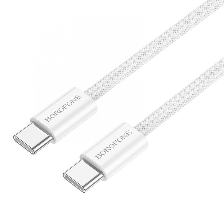 Laadimisjuhe Borofone BX104 USB-C to USB-C 60W 1.0m valge