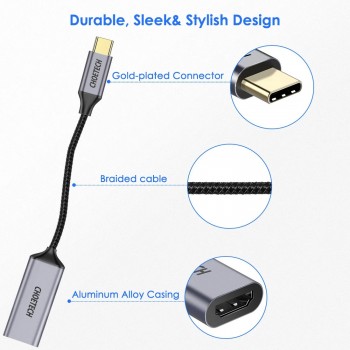 Parveidotājs Choetech HUB-H10 4K 60Hz USB-C to HDMI pelēks