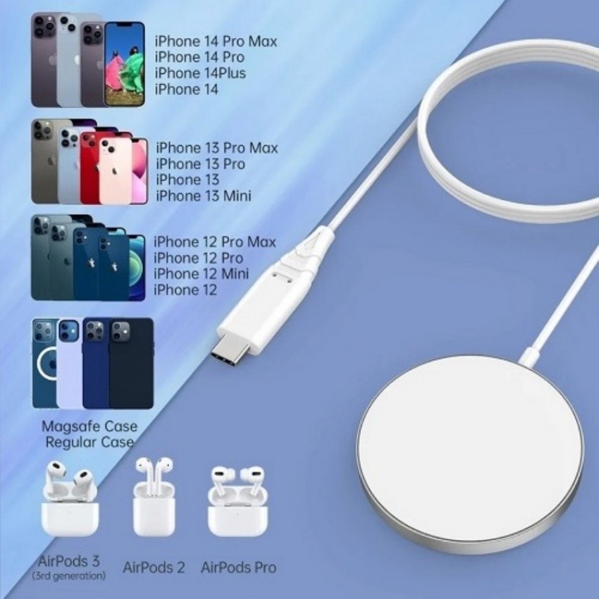 Wireless charger Choetech T518-F MagSafe 15W white
