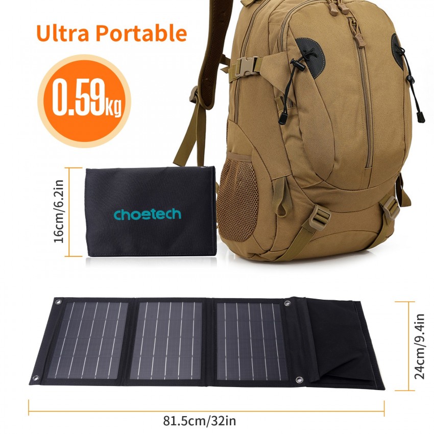 Päikeselaadija Choetech SC005 22W 2.4A