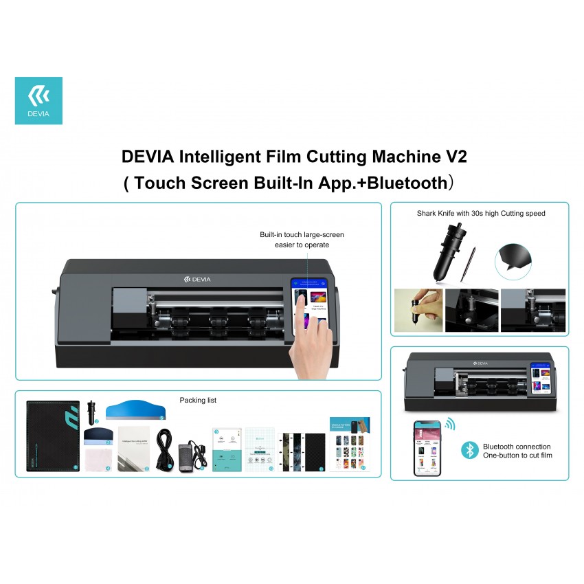 Plēves griešanas mehānisms Devia Intelligent Film Cutting Machine V2 ar skārienekrānu (Built-In App + Bluetooth) PT017