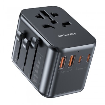 Universāls ceļojumu lādētājs Awei C-39 35W GaN 2xUSB-A/3xUSB-C melns