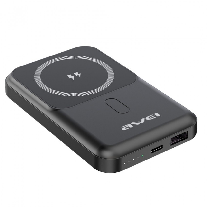 Arejais-akumulators Power Bank Awei P139K 22.5W Magnetic Wireless 10000mAh melns