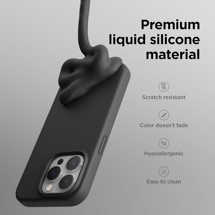 Maciņš Mag Silicone Case Apple iPhone 12 Pro Max melns