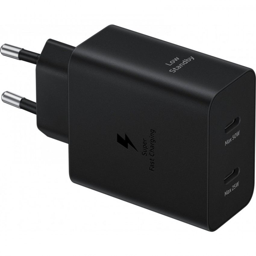 Lādētājs Samsung EP-T5020XBEGEU 50W + USB-C kabelis melns