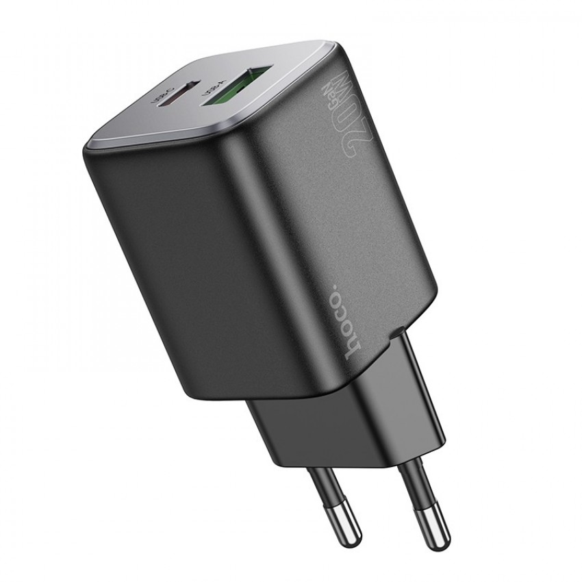 Lādētājs Hoco N41 USB-A/USB-C PD20W+QC3.0 melns