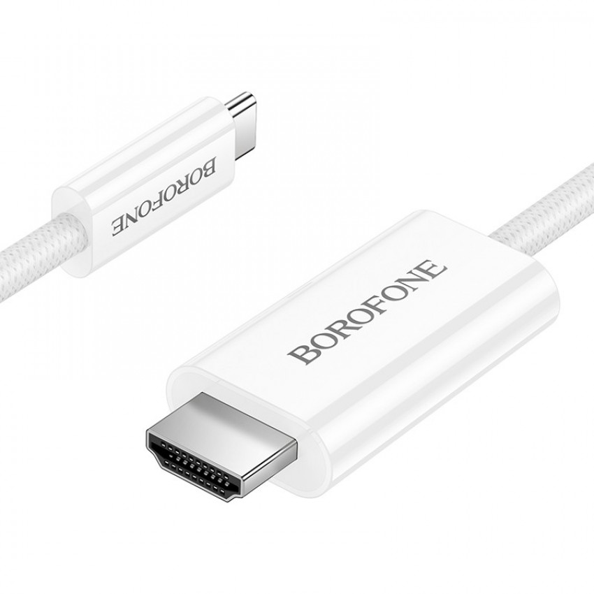 Kabelis Borofone DH10 USB-C to HDMI 1.8m balts