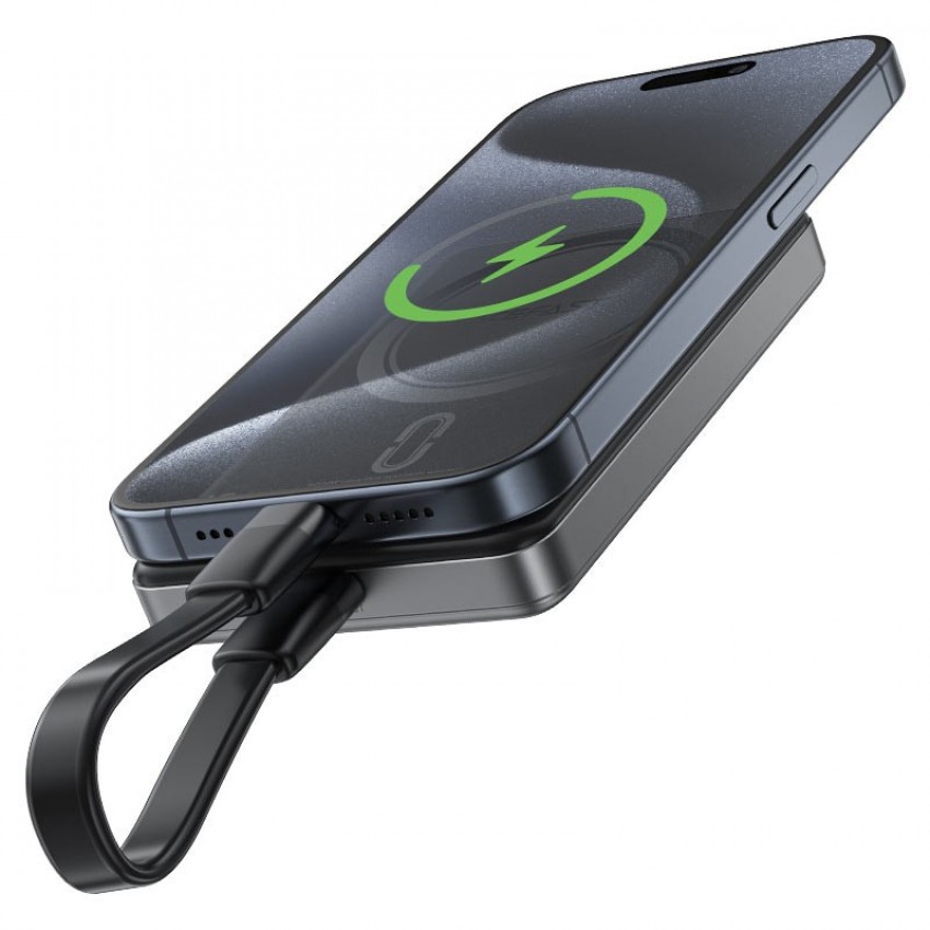 Arejais-akumulators Power Bank Acefast M12-10000 PD20W Magnetic Wireless 10000mAh melns