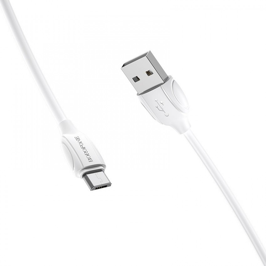 USB kabelis Borofone BX19 USB-A to MicroUSB 1.0m balts