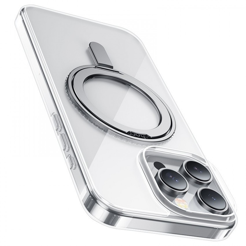 Maciņš Hoco Magnetic Stand 2in1 Apple iPhone 16 Pro caurspīdīgs