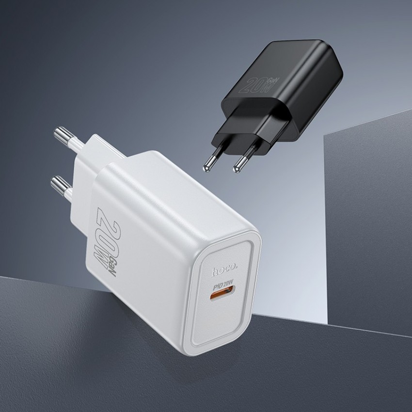 Laadija Hoco N60 20W GaN USB-C valge