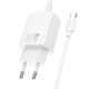 Lādētājs Hoco N63 30W GaN USB-C/USB-A + USB-C to USB-C cable 1.0m balts
