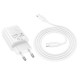 Lādētājs Hoco N63 30W GaN USB-C/USB-A + USB-C to USB-C cable 1.0m balts