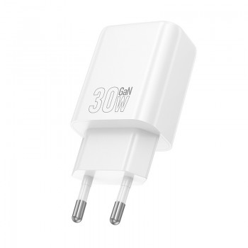 Lādētājs Hoco N63 30W GaN USB-C/USB-A balts