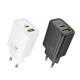Lādētājs Hoco N63 30W GaN USB-C/USB-A balts