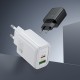 Lādētājs Hoco N63 30W GaN USB-C/USB-A balts