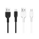 USB kabelis Hoco X20 USB-A to MicroUSB 2.0m balts