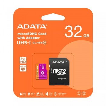 Atminas karte ADATA microSD 32GB (UHS-I Class 10) + SD adapter