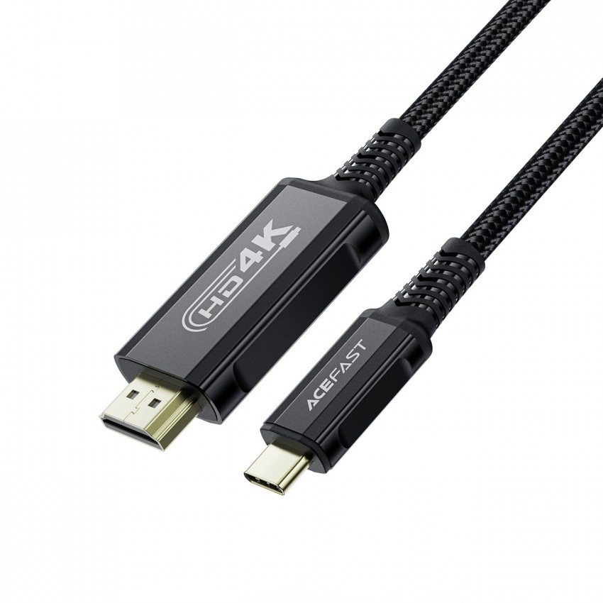 Kabelis Acefast C1-10 USB-C to HDMI 1.8m melns