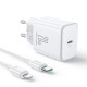 Lādētājs Joyroom JR-TCF06 USB-C PD20W + USB-C to Lightning 1.0m cable balts