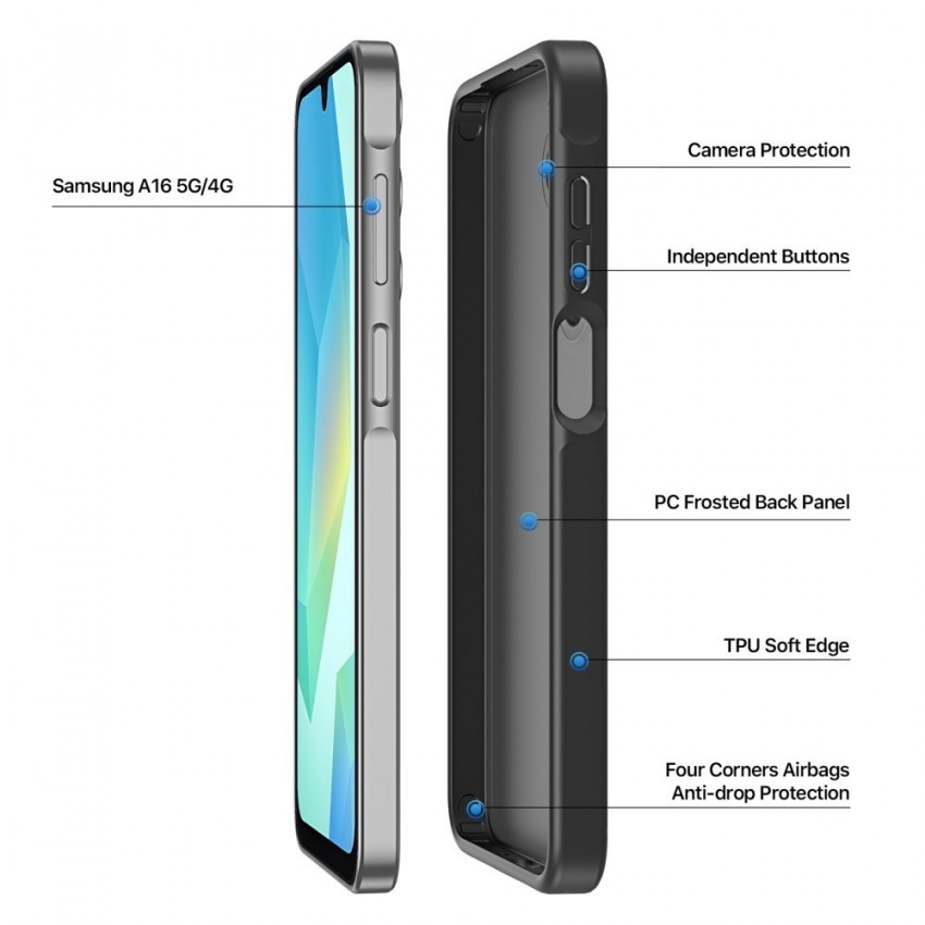 Telefoniümbris Dux Ducis Yind Samsung A165 A16 4G/A166 A16 5G-le must