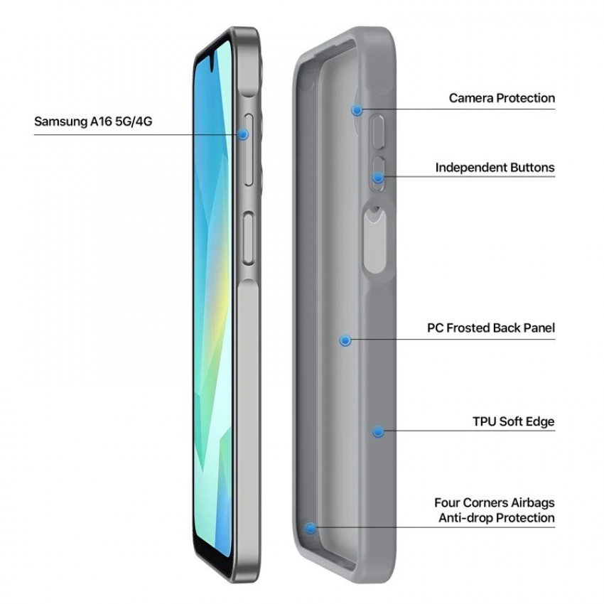 Maciņš Dux Ducis Yind priekš Samsung A165 A16 4G/A166 A16 5G pelēks