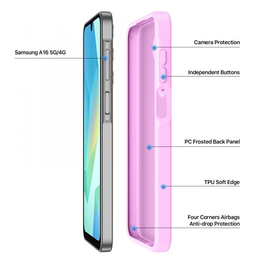 Maciņš Dux Ducis Yind priekš Samsung A165 A16 4G/A166 A16 5G rozā