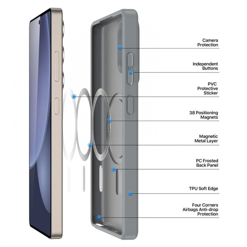 Maciņš Dux Ducis Yind priekš Samsung S938 S25 Ultra pelēks
