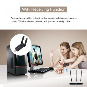 USB Wi-Fi adapteris Reach UWA-1 1300Mbps 802.11ac/a/b/g/n melns